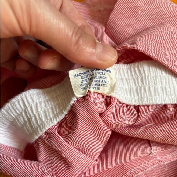 Vintage Red & White Striped Polyester/Cotton Overalls - Picture 7 of 11